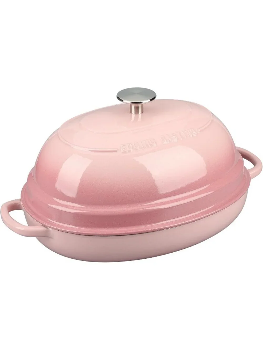 Pink 6QT Oval Cast Iron Dutch Oven Pot with Lid Bread Dutch Oven Baking Pan